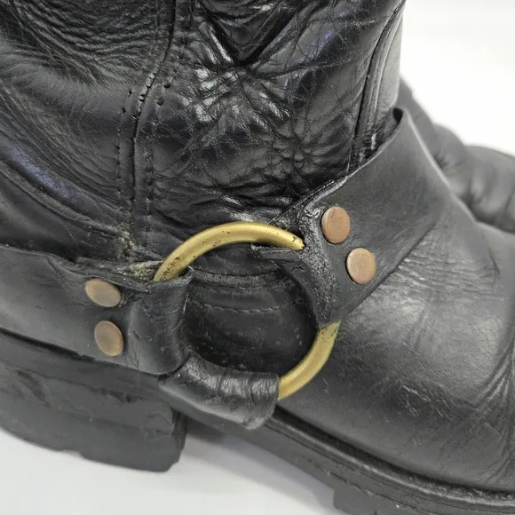 Frye Boots Black Harness Moto Boots