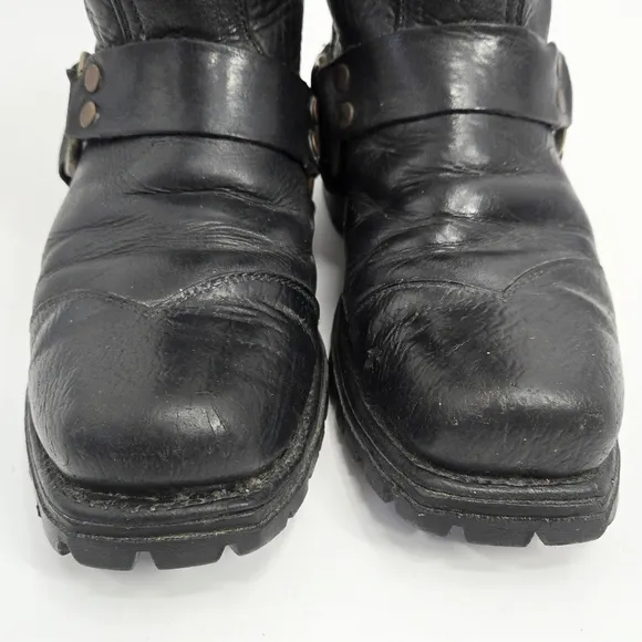 Frye Boots Black Harness Moto Boots