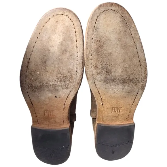 Frye Chris Inside Zip 86954 Mens Tan Suede Zipper Casual Dress Boots