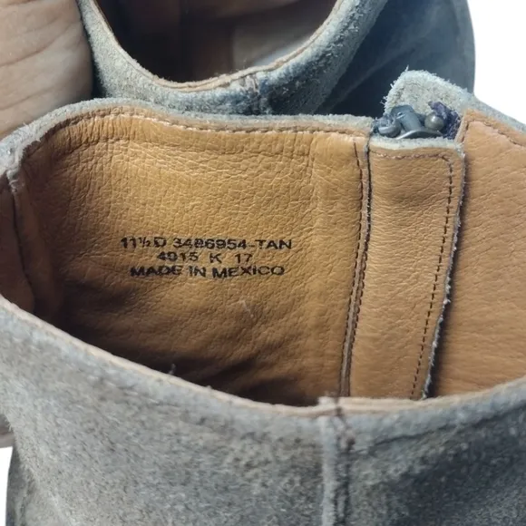 Frye Chris Inside Zip 86954 Mens Tan Suede Zipper Casual Dress Boots