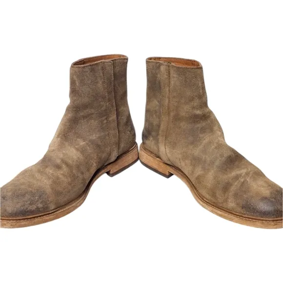 Frye Chris Inside Zip 86954 Mens Tan Suede Zipper Casual Dress Boots