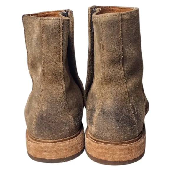 Frye Chris Inside Zip 86954 Mens Tan Suede Zipper Casual Dress Boots