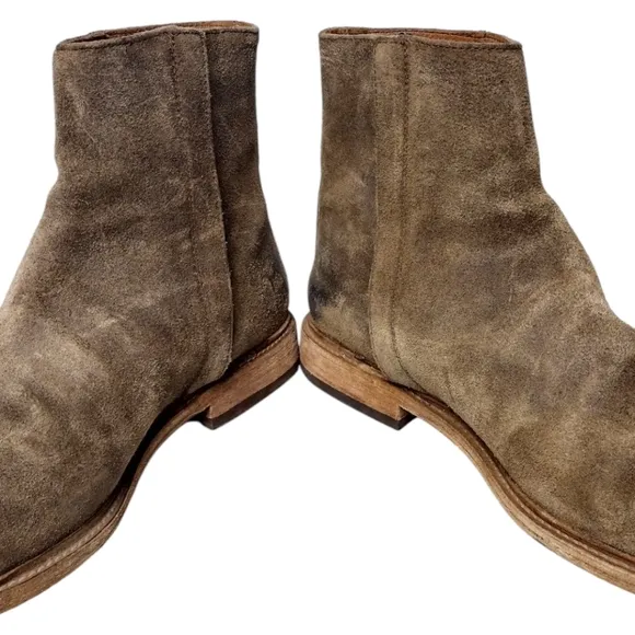 Frye Chris Inside Zip 86954 Mens Tan Suede Zipper Casual Dress Boots