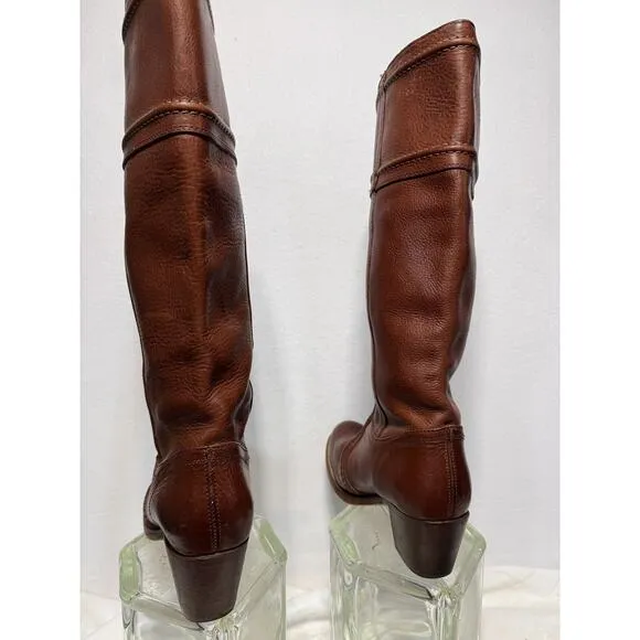 FRYE - JANE STITCH - 77230 - Women's Brown Leather Boots - Size 8 1/2 B