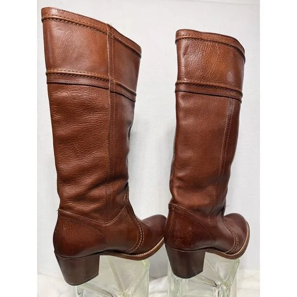FRYE - JANE STITCH - 77230 - Women's Brown Leather Boots - Size 8 1/2 B