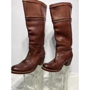 FRYE - JANE STITCH - 77230 - Women's Brown Leather Boots - Size 8 1/2 B