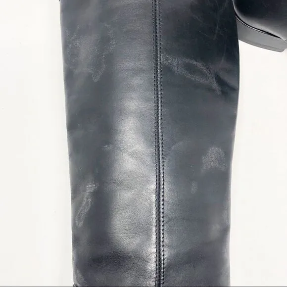 FRYE | Melissa Tall Button Leather Riding Boots Black Women’s Size 6