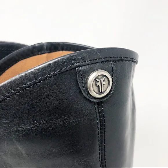 FRYE | Melissa Tall Button Leather Riding Boots Black Women’s Size 6