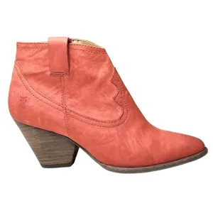 FRYE Reina Orange Leather Suede Ankle Booties Boots Women's Size 6M