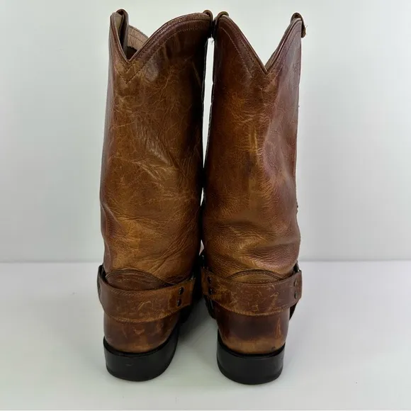 Frye Women's Wyatt Harness Brown Cowgirl Western Boots - Size 7.5B