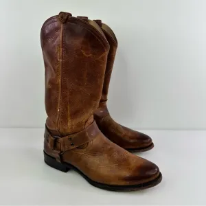 Frye Women's Wyatt Harness Brown Cowgirl Western Boots - Size 7.5B
