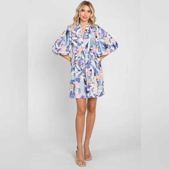 GeeGee Floral Print Mini Dress