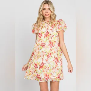 GeeGee Floral Short Sleeve Mini Dress
