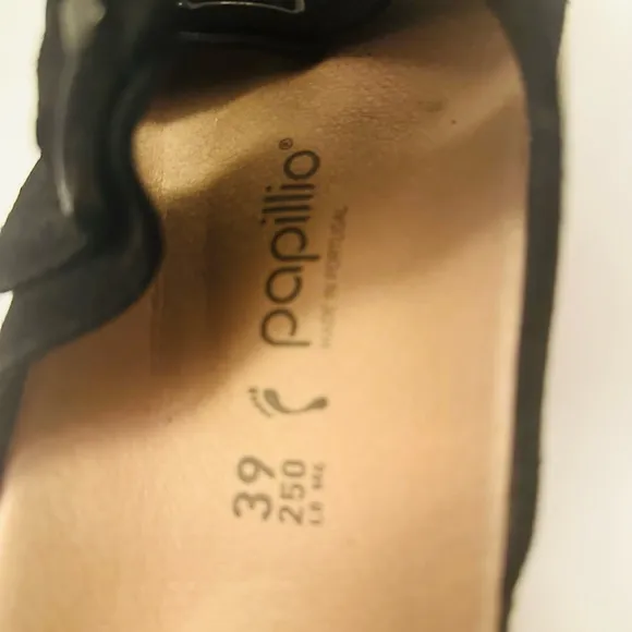 GENTLY USED BIRKINSTOCK Papillio Black Suede Women's SandalsSz 39