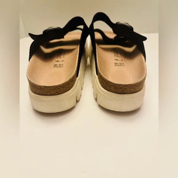 GENTLY USED BIRKINSTOCK Papillio Black Suede Women's SandalsSz 39