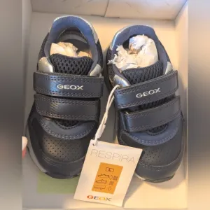 Geox Blue and white early walker Velcro strap sneakers USA aize 4.5 (EU 20)