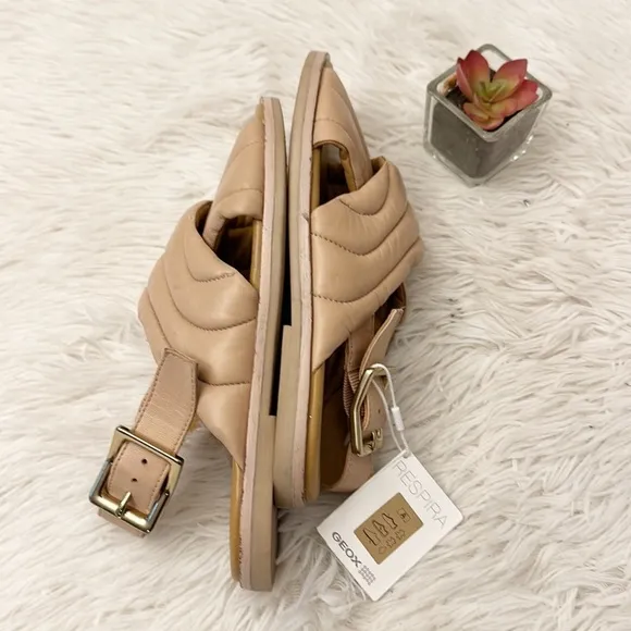 GEOX Naileen Beige Comfort Casual Sandals Zappos women size 8.5
