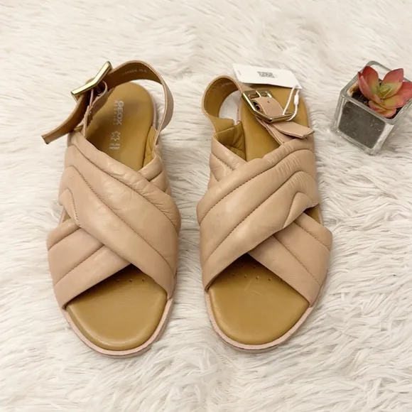 GEOX Naileen Beige Comfort Casual Sandals Zappos women size 8.5