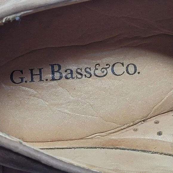 G.H. Bass &amp; Co Suede Leather Bass-Finn Oxfords 7 Tan Color Blocked Lace Up