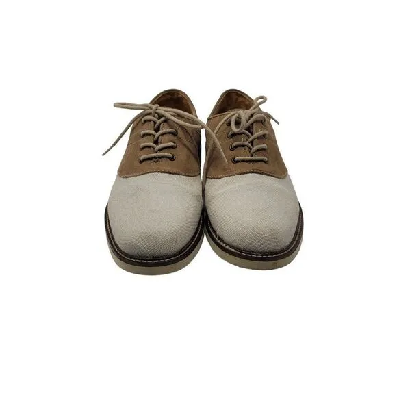 G.H. Bass &amp; Co Suede Leather Bass-Finn Oxfords 7 Tan Color Blocked Lace Up