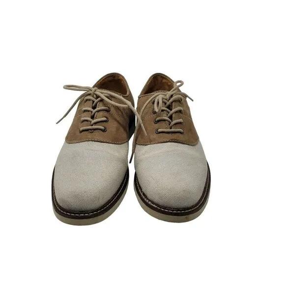 G.H. Bass &amp; Co Suede Leather Bass-Finn Oxfords 7 Tan Color Blocked Lace Up