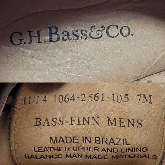G.H. Bass &amp; Co Suede Leather Bass-Finn Oxfords 7 Tan Color Blocked Lace Up