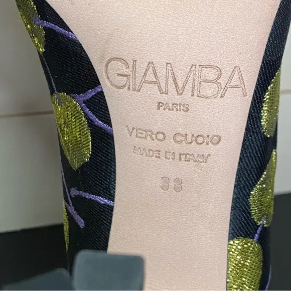 Giambattista Valli Paris Heels Women's Size 7 Shoes EU38 Black Gold Stiletto
