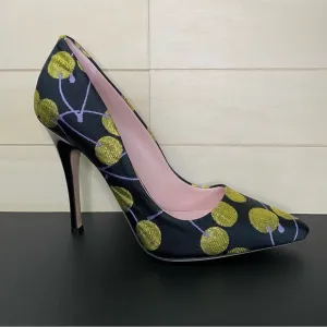 Giambattista Valli Paris Heels Women's Size 7 Shoes EU38 Black Gold Stiletto