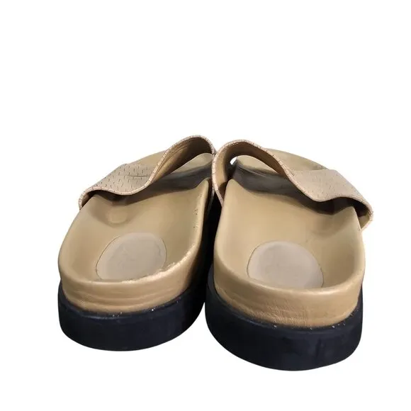 Giuseppe Zanotti Mens Tan Croc Embossed Slides 10 Sandals Made In Italy Designer