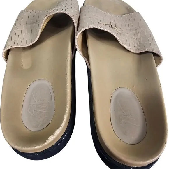 Giuseppe Zanotti Mens Tan Croc Embossed Slides 10 Sandals Made In Italy Designer