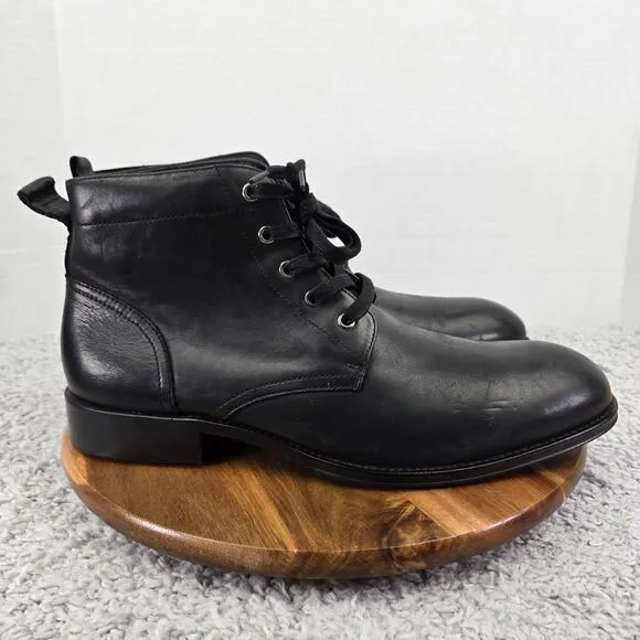 GR by Gordon Rush Dover Black Leather Casual Lace Up Combat Boots Mens 12 85400