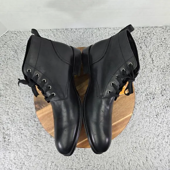 GR by Gordon Rush Dover Black Leather Casual Lace Up Combat Boots Mens 12 85400