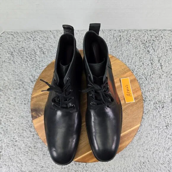 GR by Gordon Rush Dover Black Leather Casual Lace Up Combat Boots Mens 12 85400