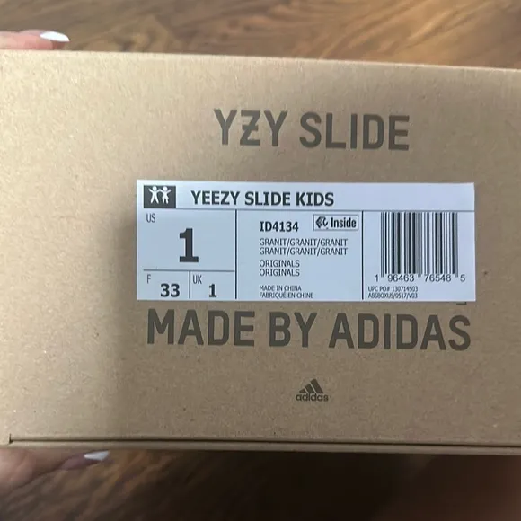 Gray Yeezy Slide Sandals kids