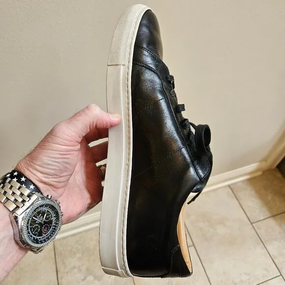 GREATS Brooklyn Men's Royale Leather Sneakers, Black, Sz 13