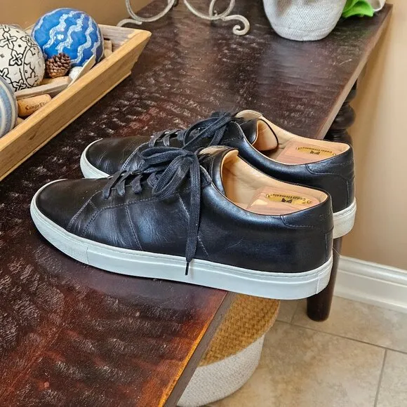 GREATS Brooklyn Men's Royale Leather Sneakers, Black, Sz 13