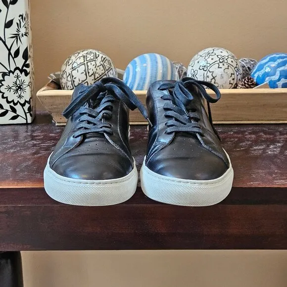 GREATS Brooklyn Men's Royale Leather Sneakers, Black, Sz 13