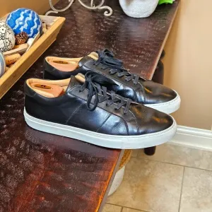 GREATS Brooklyn Men's Royale Leather Sneakers, Black, Sz 13