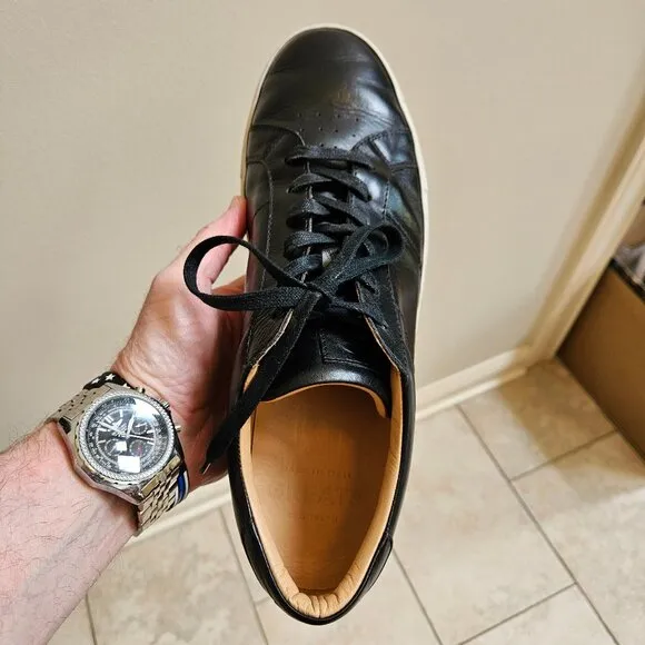 GREATS Brooklyn Men's Royale Leather Sneakers, Black, Sz 13