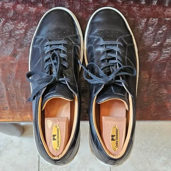 GREATS Brooklyn Men's Royale Leather Sneakers, Black, Sz 13