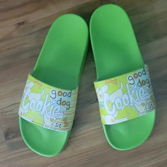 Green Kids Slide Sandals