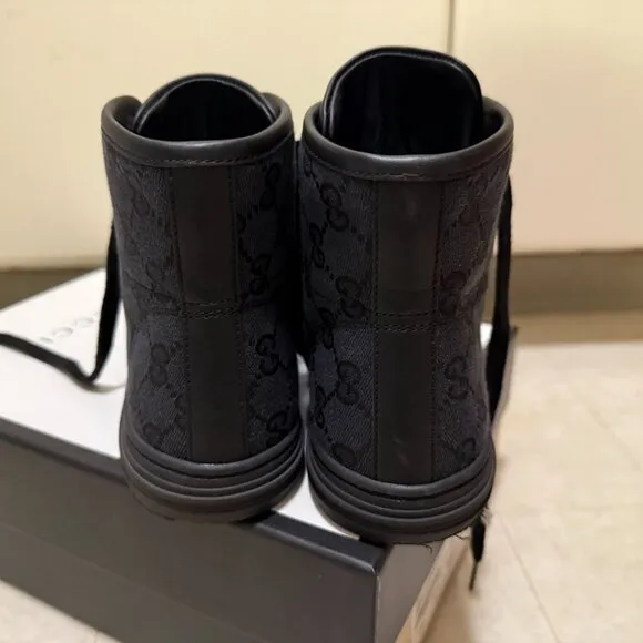 Gucci Shoes Fabric Upper And Rubber Nero Soft Booties Size 38 (US 8)