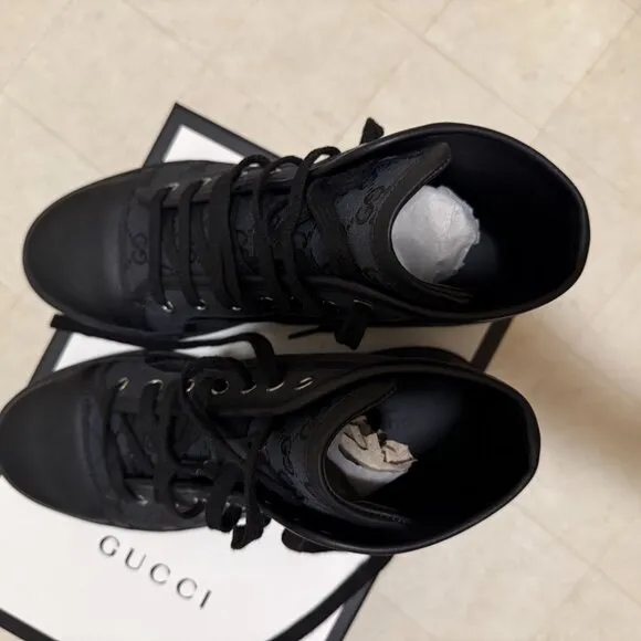 Gucci Shoes Fabric Upper And Rubber Nero Soft Booties Size 38 (US 8)