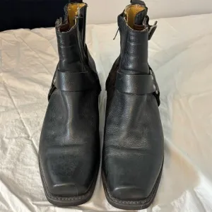 Harley Davidson Men's Black Leather Biker Boots Size 11.5 Casual Durable Stylish