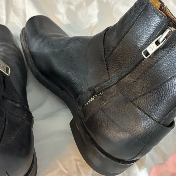 Harley Davidson Men's Black Leather Biker Boots Size 11.5 Casual Durable Stylish