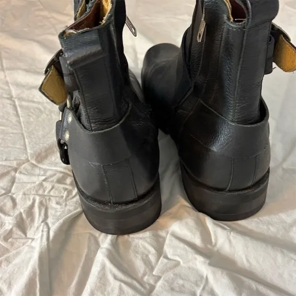 Harley Davidson Men's Black Leather Biker Boots Size 11.5 Casual Durable Stylish