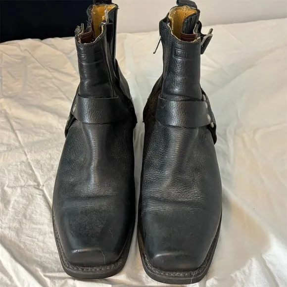 Harley Davidson Men's Black Leather Biker Boots Size 11.5 Casual Durable Stylish