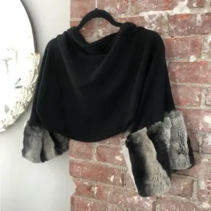 Harrison Morgan Genuine beautiful softest Fur, Cashmere Shrug , shawl, sweater