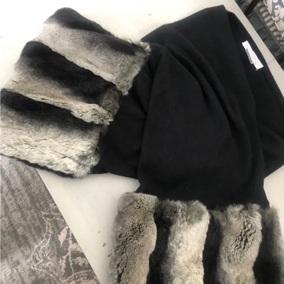 Harrison Morgan Genuine beautiful softest Fur, Cashmere Shrug , shawl, sweater