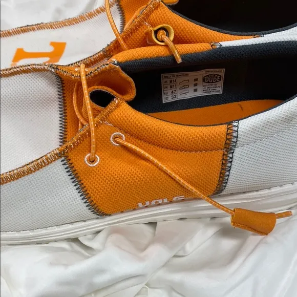 Hey Dude Men's Orange and White Shoes
